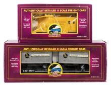 MTH Pennsylvania Snow Plow & Chesapeake & Ohio Flatcar w/ 20' Trailers
