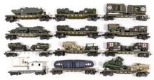 Geller Toy Trains Flat Cars w/ Military Loads