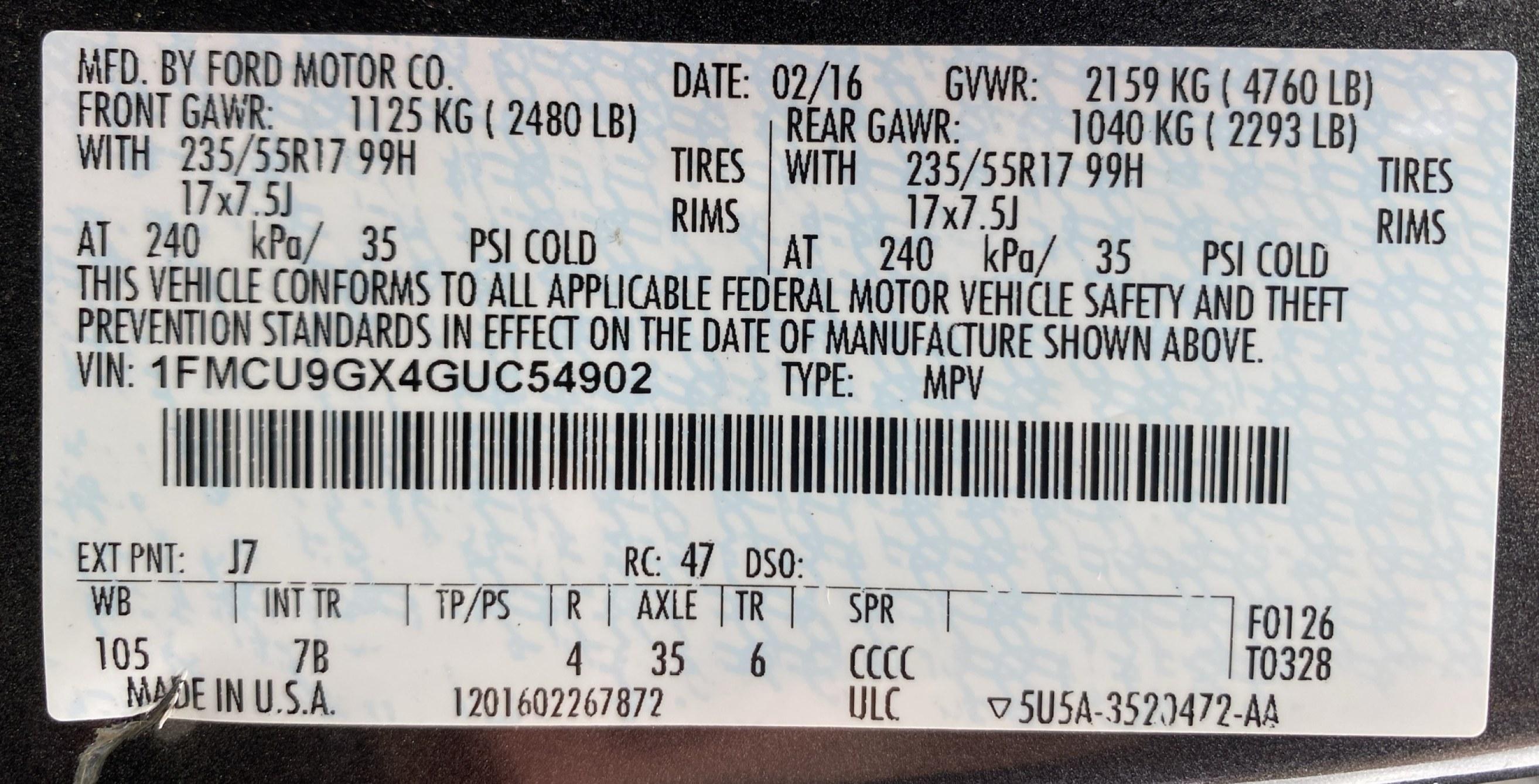 2016 Ford Escape SE