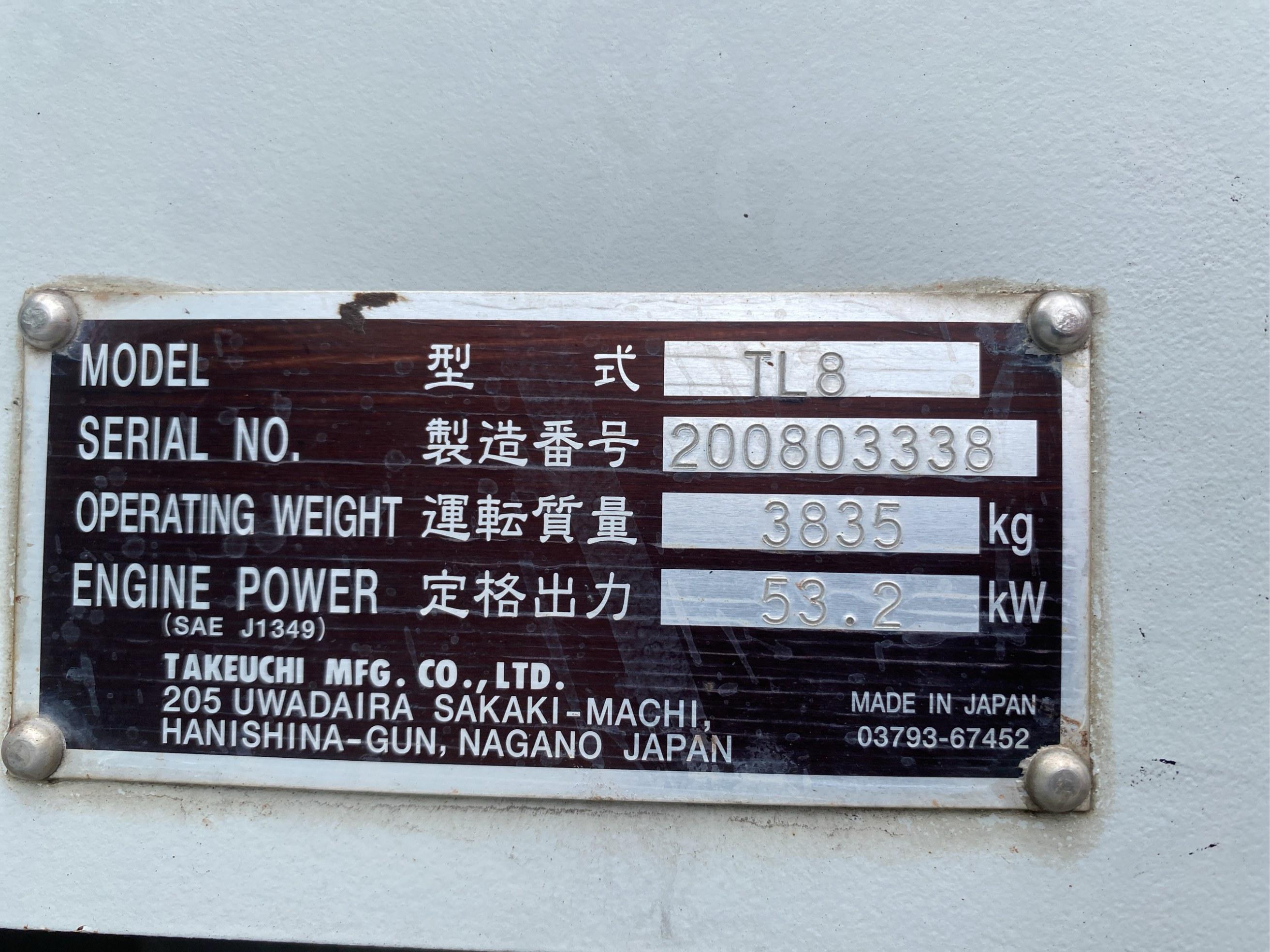 Takeuchi TL8 Tracked Skid Steer