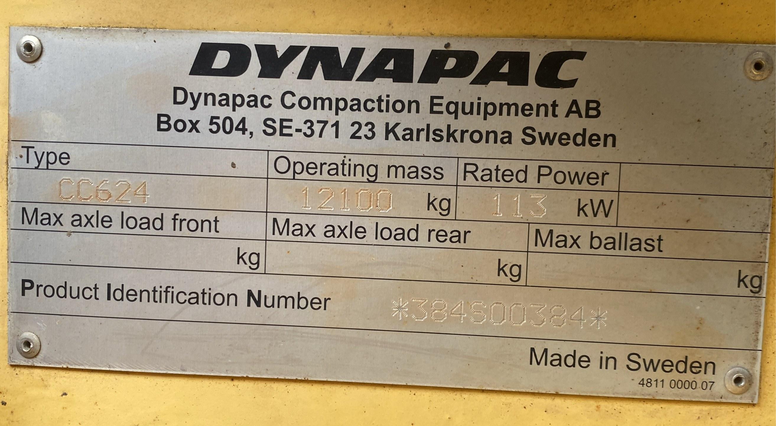 Dynapac CC624HF Double Drum Vibrating Roller