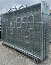 112ÓWx71ÓL Work Site Galvanized Freestanding Chain Link Fencing