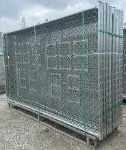 112ÓWx71ÓL Work Site Galvanized Freestanding Chain Link Fencing