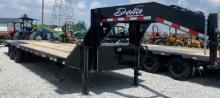 Brand New 2025 Delta 34Õ Hydraulic Dovetail Gooseneck Trailer