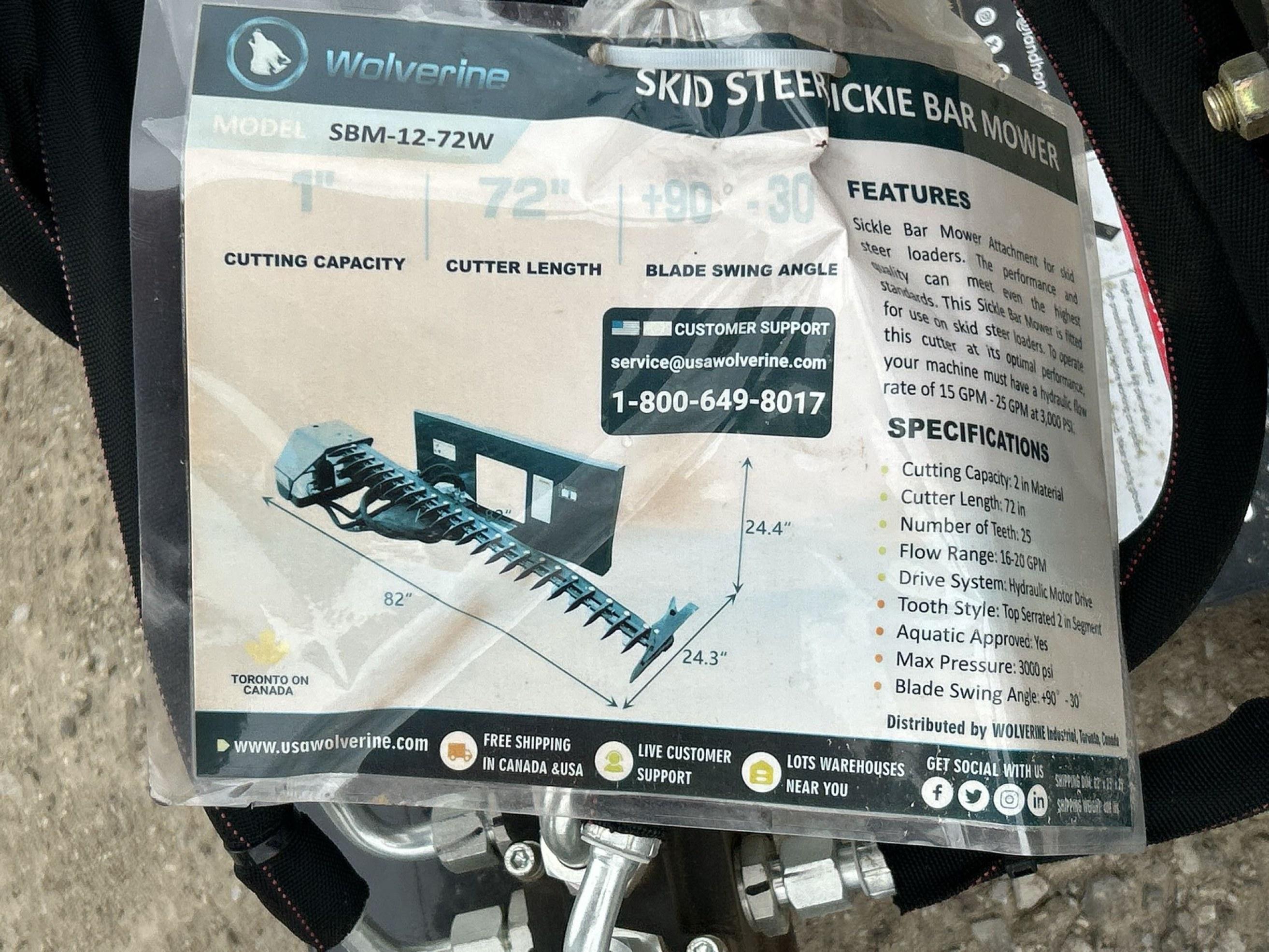2025 Wolverine 72" Hydraulic Sickle Bar Mower