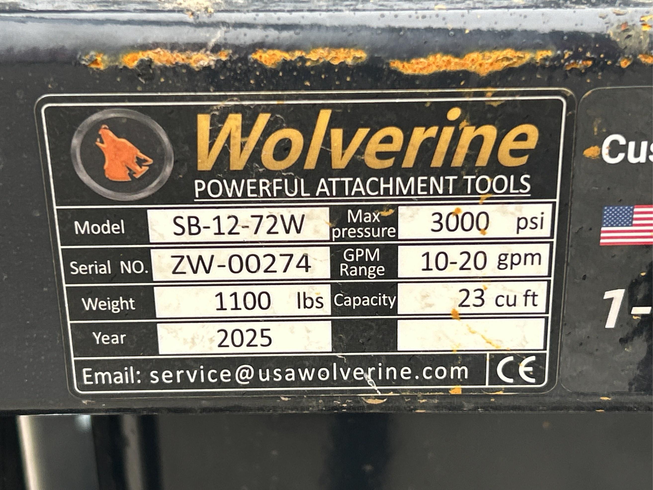 2025 Wolverine 72" Skid Steer Screening Bucket
