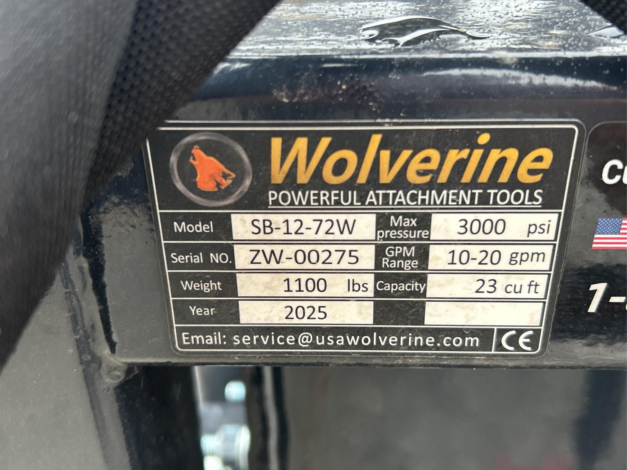2025 Wolverine 72" Skid Steer Screening Bucket