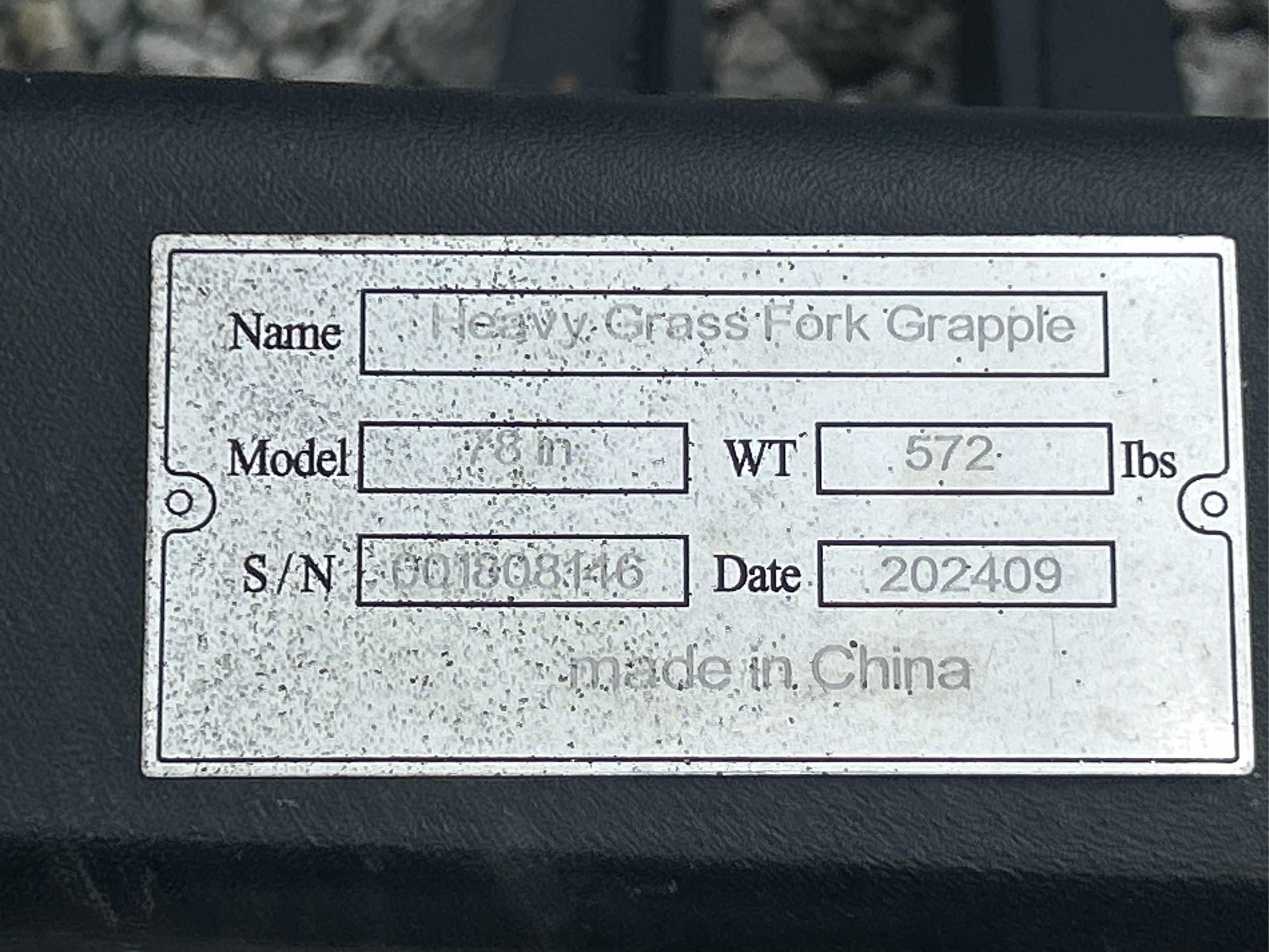 78" Quick Attach Hydraulic Grapple