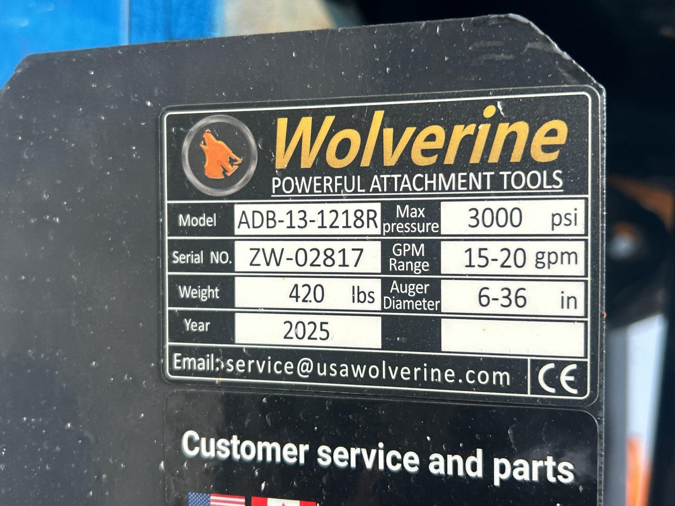 2025 Wolverine Hydraulic Auger Drive & Bit