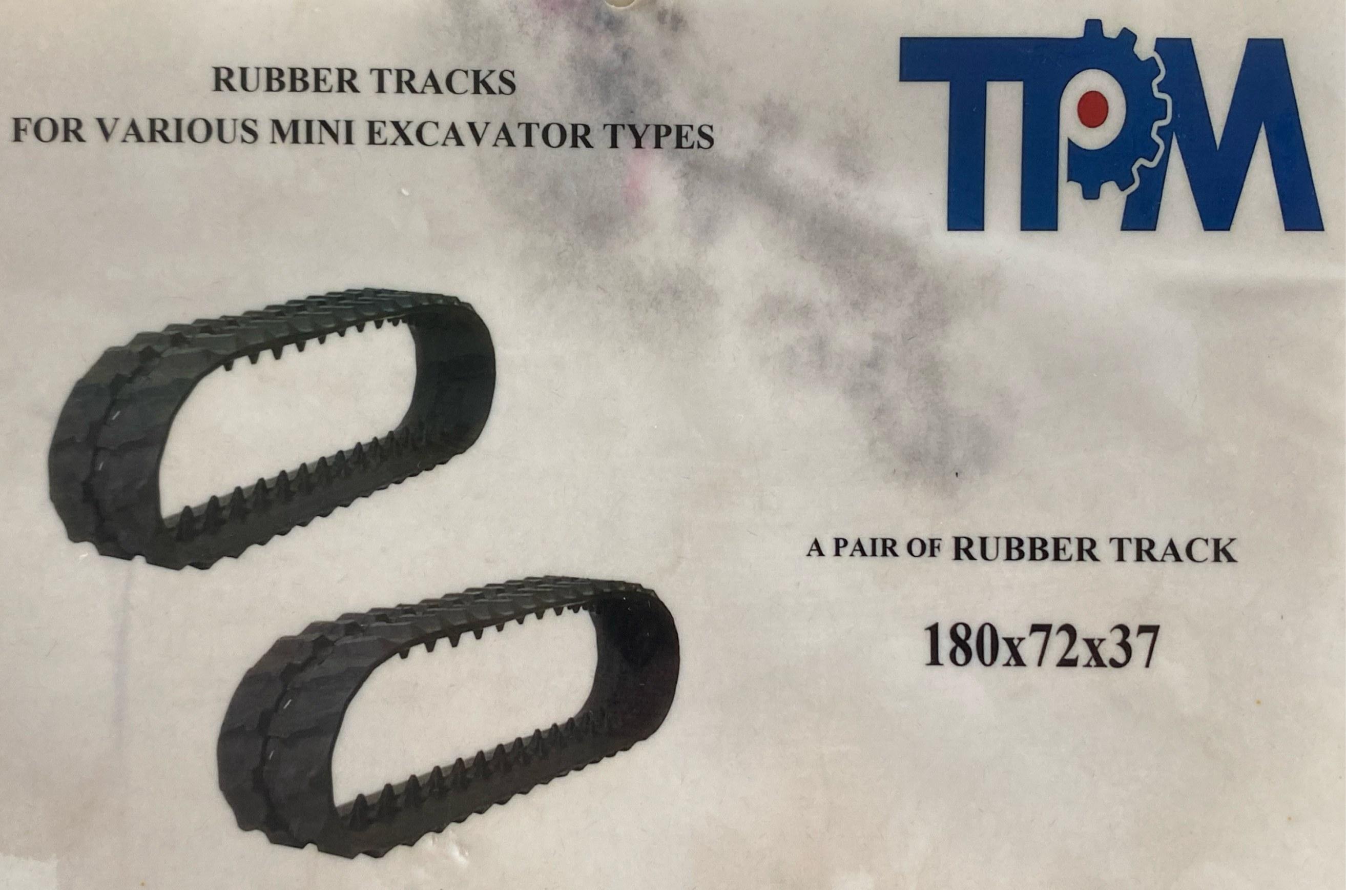 2025 TPM Mini Excavator Rubber Tracks, 180x72x37