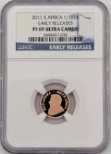 2011 South Africa 1/10 Ounce Gold Krugerrand Proof Coin NGC PF 69 Ultra Cameo Early Releases