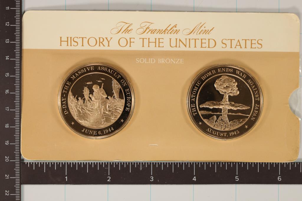 2-1 3/4" SOLID BRONZE HISTORY OF THE UNITED STATES