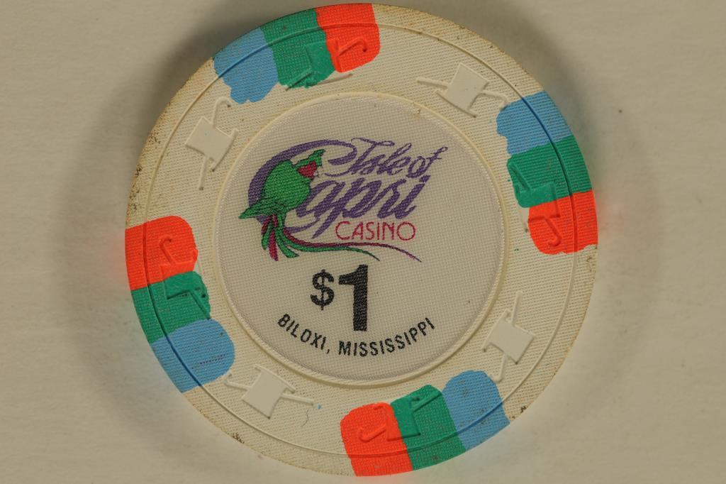 $1 ISLE CAPRI CASINO CHIP. BILOXI, MISSISSIPPI