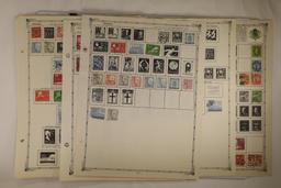 20 STAMP COLLECTORS PAGES. 13 PAGES HAVE STAMPS