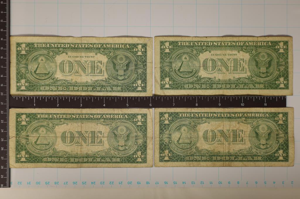 1935-E, 35-G, 57-A & 1957-B US $1 SILVER CERTS,