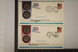 2 US QUARTER BU SETS IN FIRST DAY COVER ENVELOPES