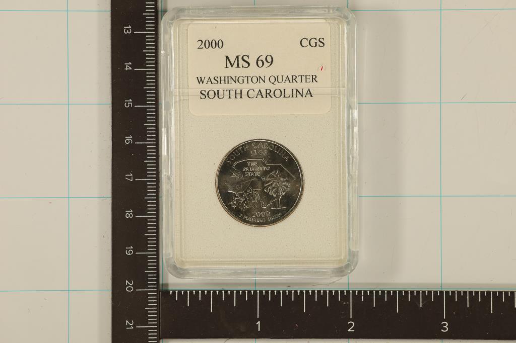 SLABBED 2000-P SOUTH CAROLINA QUARTER MS69