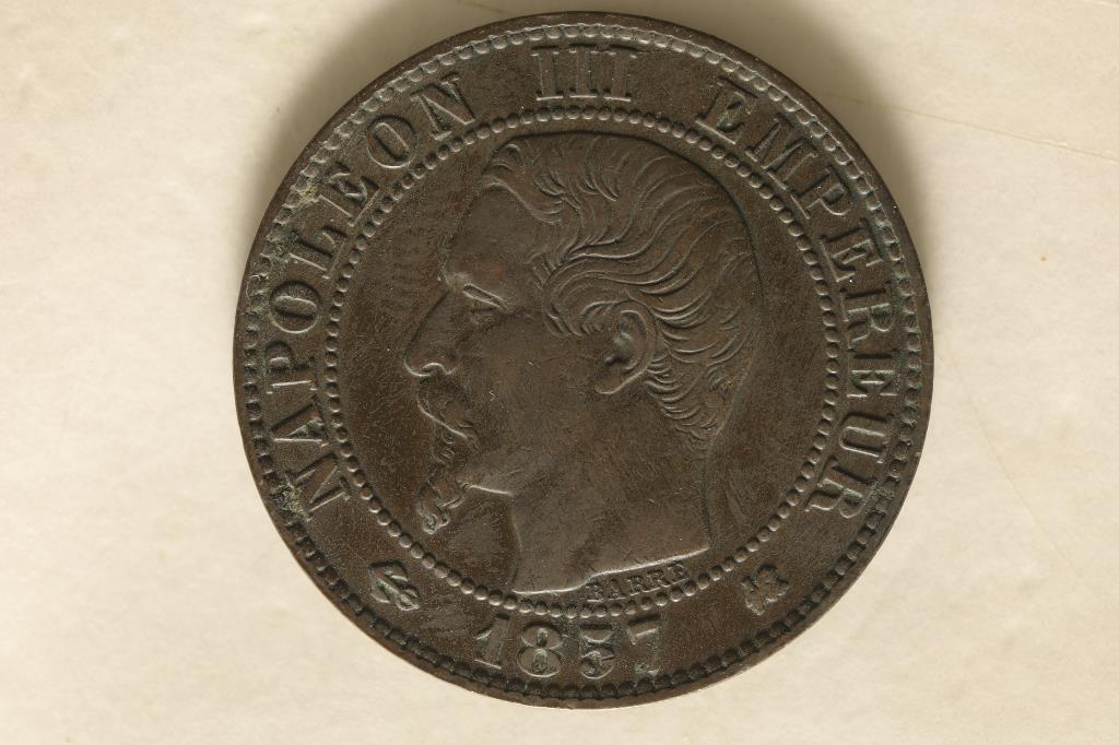 1857-K FRANCE 5 CENTIMES