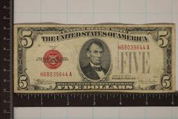 1928-E US $5 RED SEAL NOTE