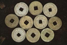 10 ASIAN / CHINESE CASH COINS