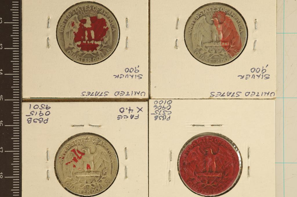 1946, 48, 49 & 1953-S WASHINGTON SILVER QUARTERS