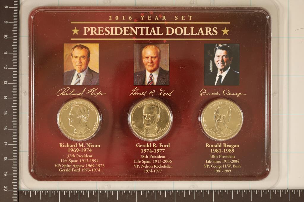 2016 THREE COIN PRESIDENTIAL DOLLAR SET RICHARD