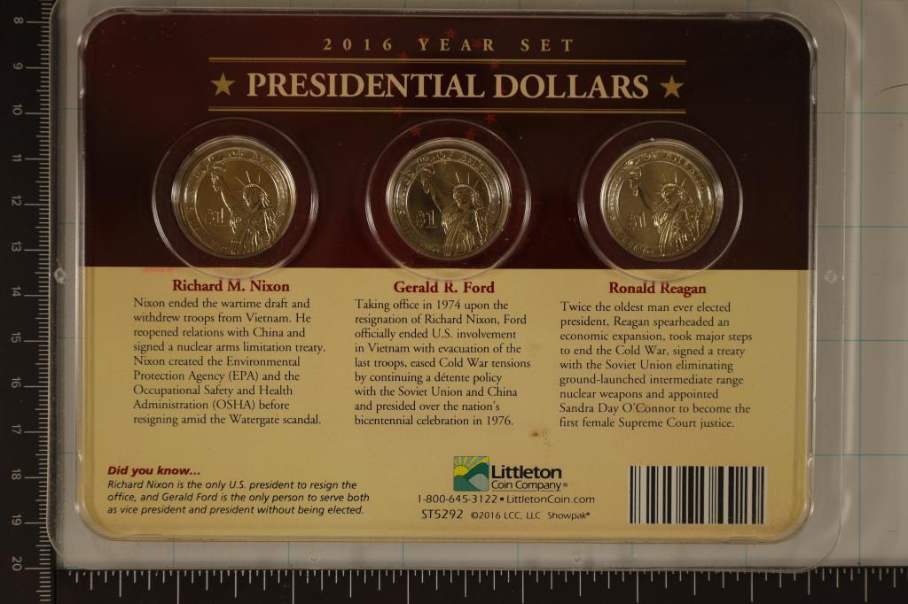 2016 THREE COIN PRESIDENTIAL DOLLAR SET RICHARD