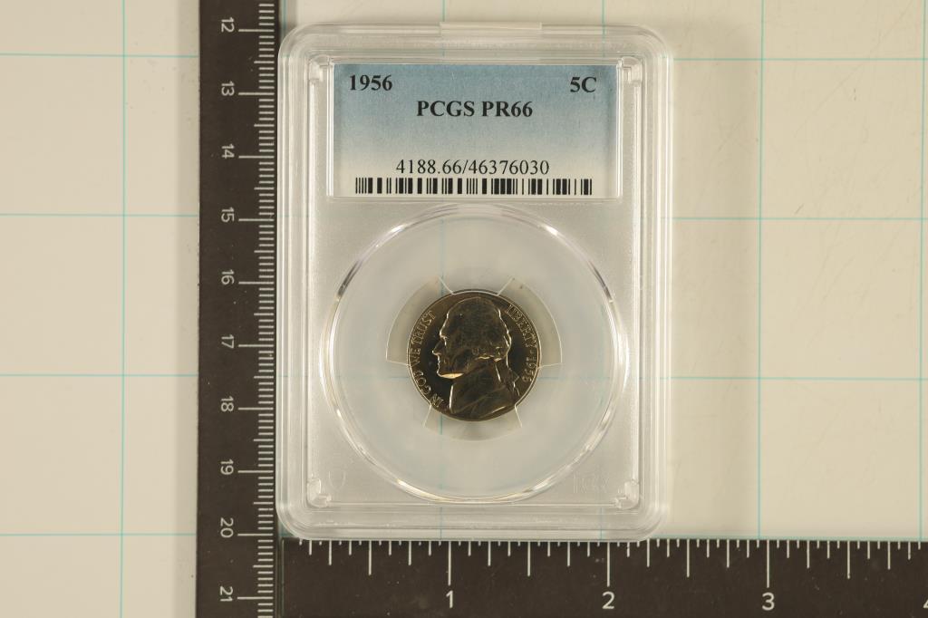 1956 JEFFERSON NICKEL PCGS PR66