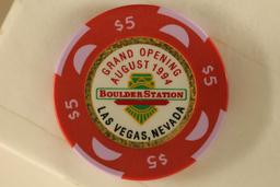 $5 BOULDER STATION CASINO CHIP. 1994 GRAND OPENING