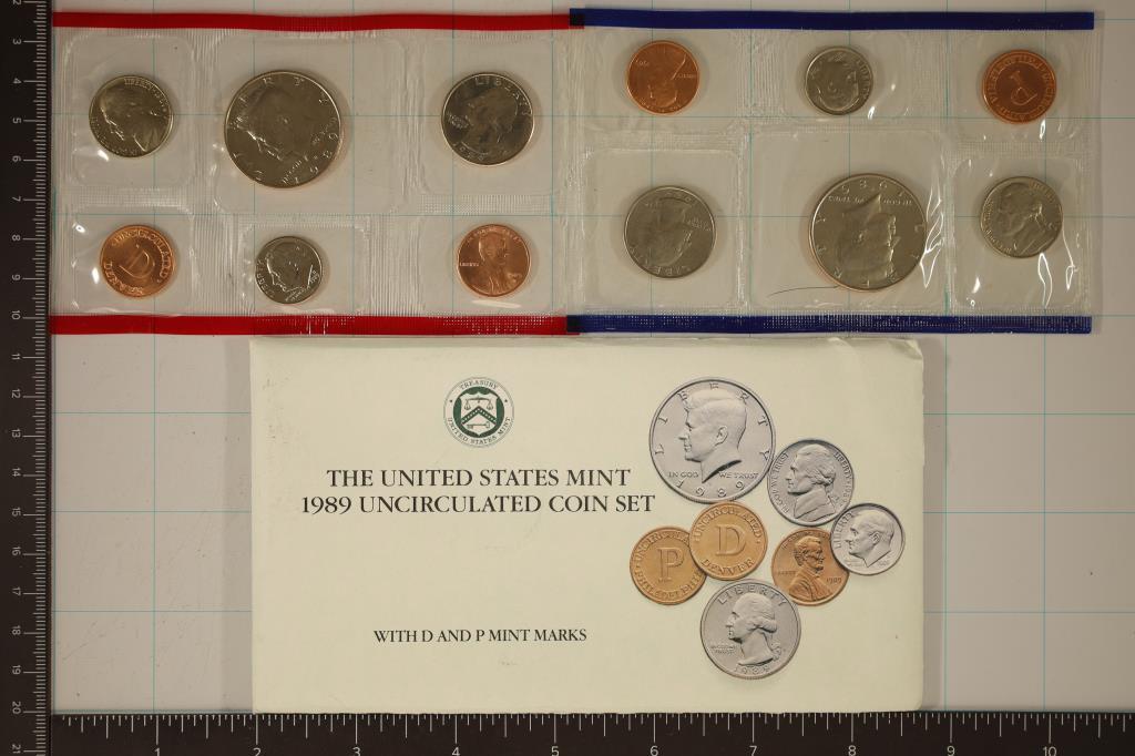 1989 US MINT SET (UNC) P/D (WITH ENVELOPE)