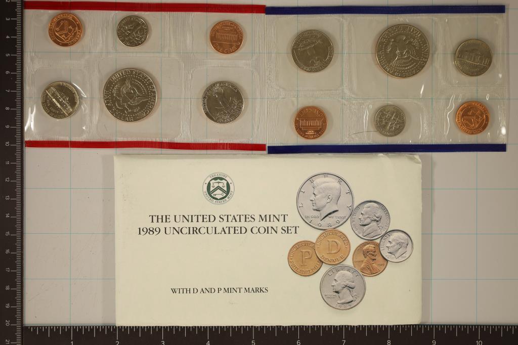 1989 US MINT SET (UNC) P/D (WITH ENVELOPE)