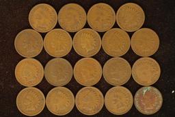 19 ASSORTED INDIAN HEAD CENTS: 1900-1909