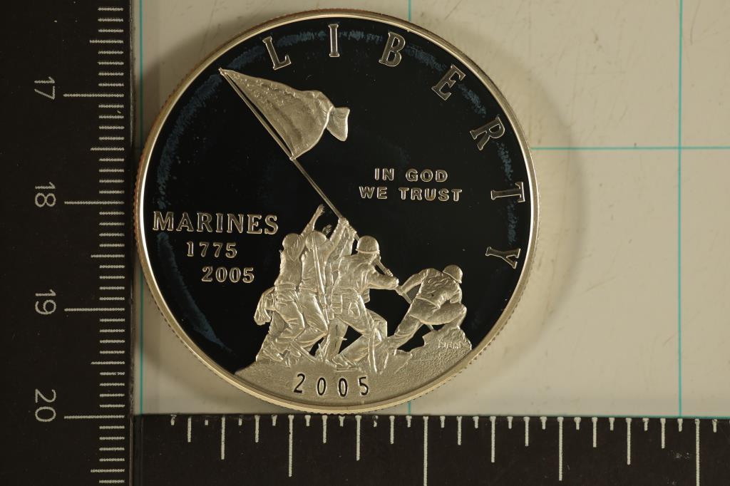 2005-P US PROOF SILVER DOLLAR "MARINE CORP"