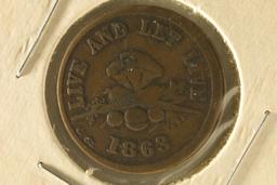 1863 CIVIL WAR TOKEN "LIVE & LET LIVE" WASHINGTON