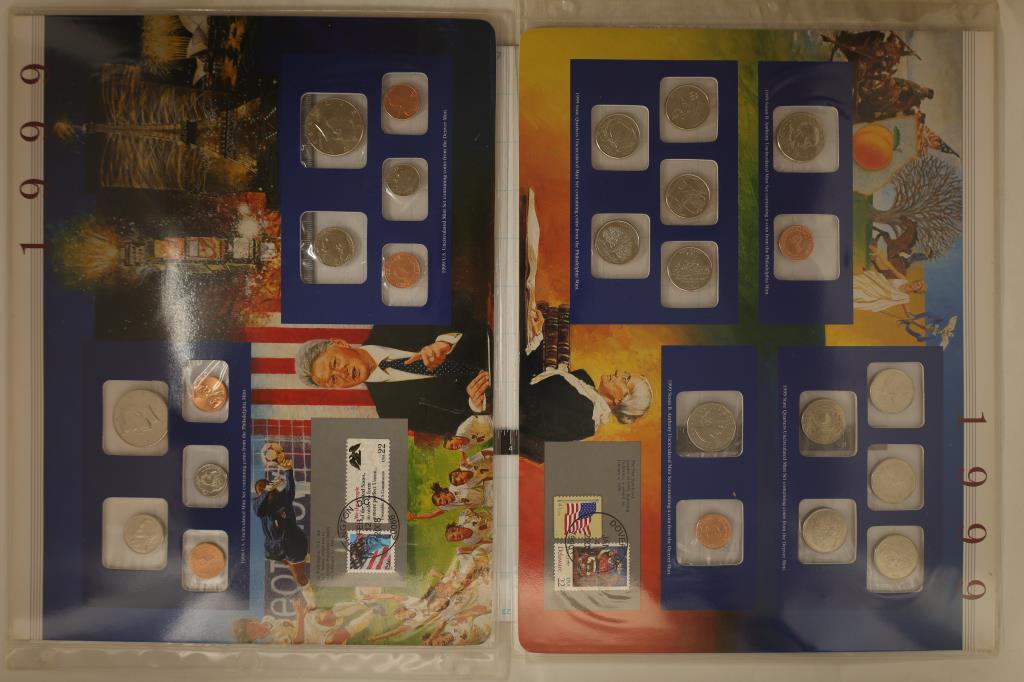 1999 US MINT SET (UNC) P/D ON LARGE INFO CARDS