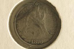 LOVE TOKEN ON 1876 SILVER SEATED LIBERTY DIME
