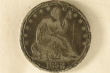 1858 SILVER SEATED LIBERTY HALF DOLLAR WITH