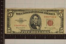 1953-C US $5 RED SEAL BILL