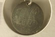 LOVE TOKEN PENDANT ON 1800'S SILVER DIME "CWL"