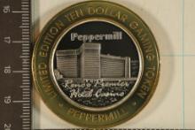 CASINO $10 SILVER TOKEN (UNC) PEPPERMILL CASINO