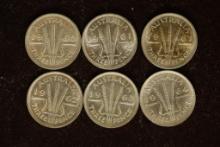 1960, 2-1961, 62, 63 & 1964 AUSTRALIA SILVER UNC