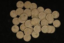 40 ASSORTED FULL DATE BUFFALO NICKELS:1920-1938