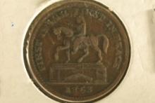 1863 CIVIL WAR TOKEN "FIRST IN WAR, FIRST IN