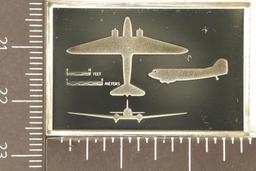 19 GRAMS STERLING SILVER PF INGOT DOUGLAS DC-3
