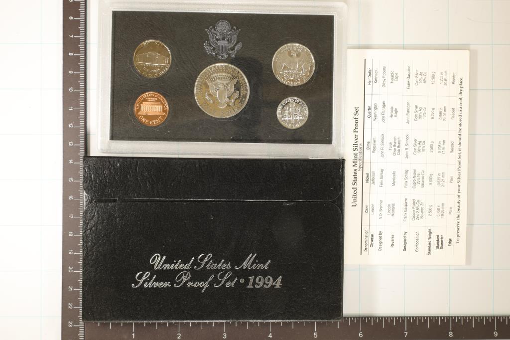 1994 US SILVER PROOF SET (WITH BOX) & WITH CERT.