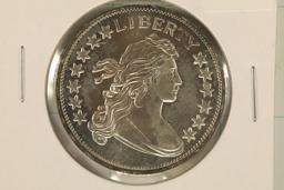 1 TROY OZ .999 FINE SILVER ROUND WITH DRAPED BUST