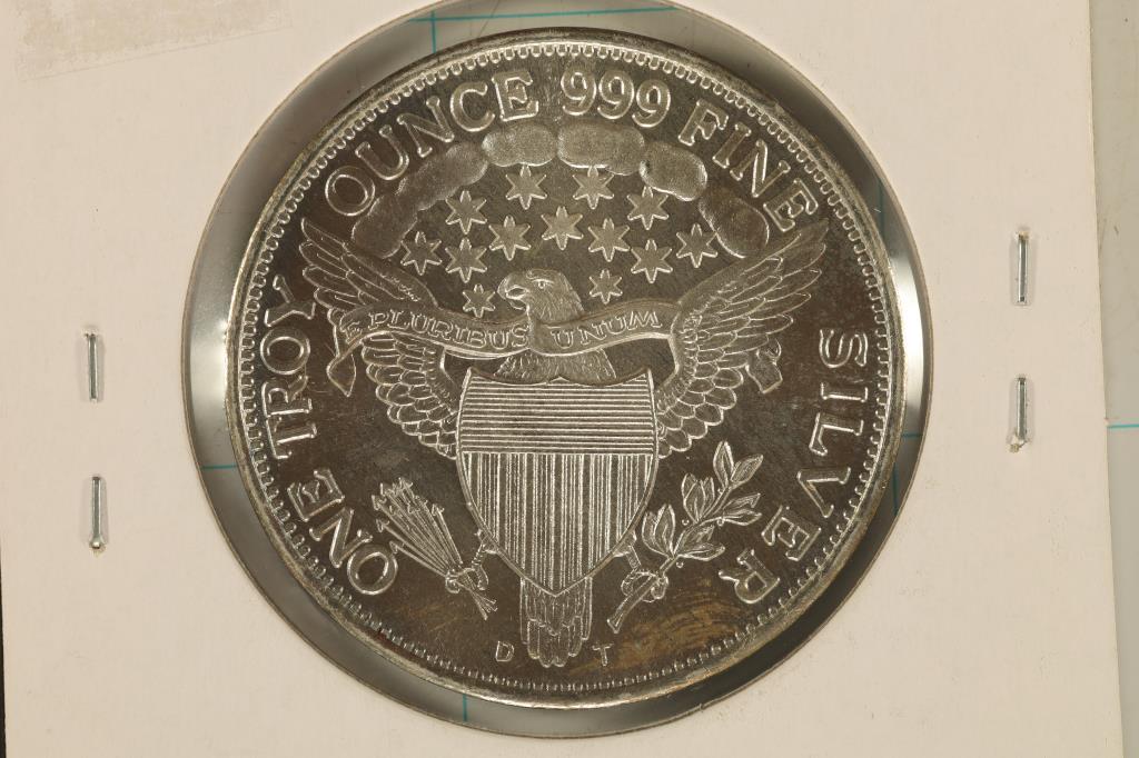 1 TROY OZ .999 FINE SILVER ROUND WITH DRAPED BUST