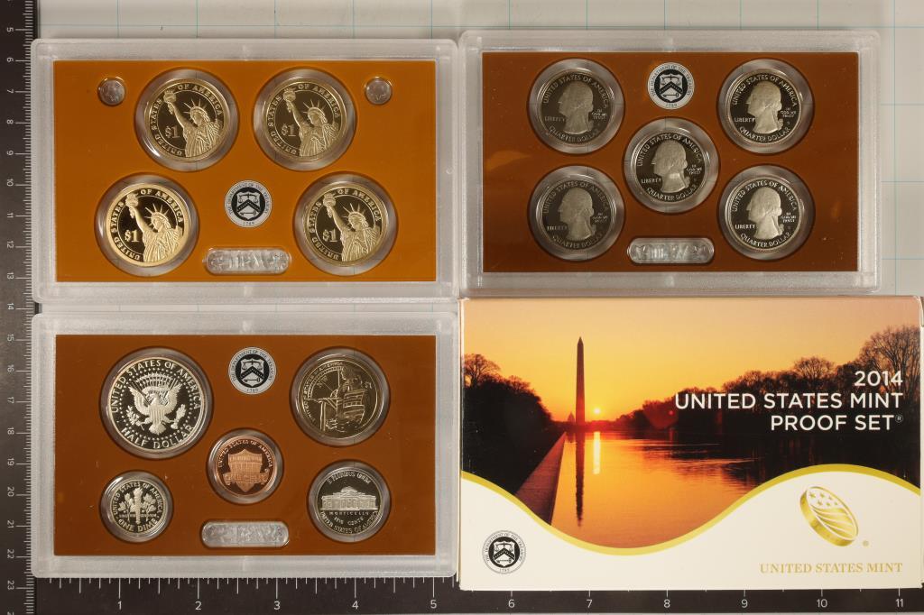 2014 US PROOF SET (WITH BOX) 14 PIECES