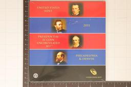 2011 US P & D 8 COIN PRESIDENTIAL DOLLAR UNC SET