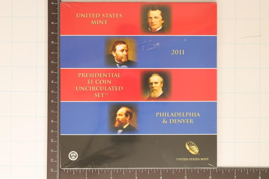 2011 US P & D 8 COIN PRESIDENTIAL DOLLAR UNC SET
